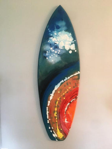 painted surf board - surf decor - surf painting